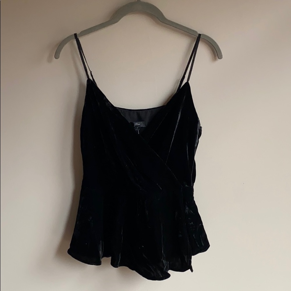 J. Crew NWT Black Velvet Draped Camisole